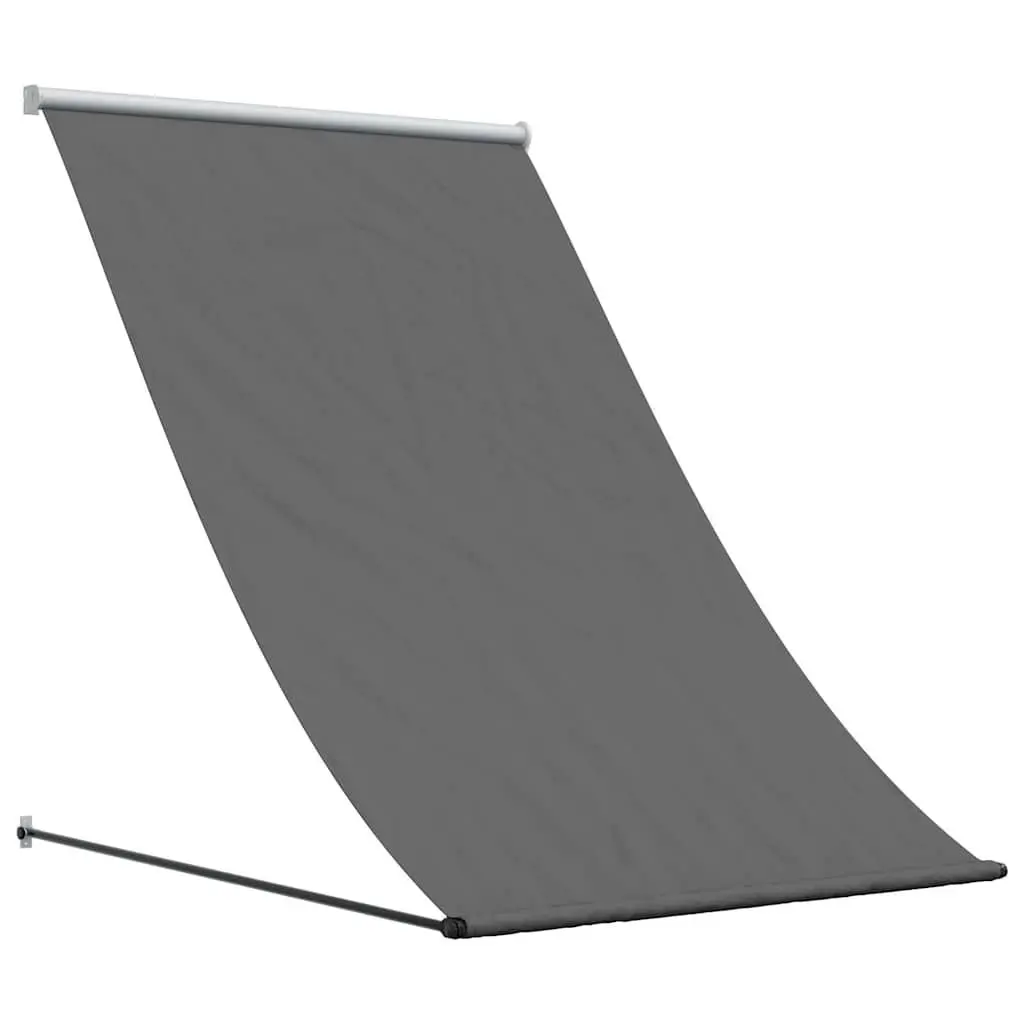 Retractable Awning Outdoor Shade Anthracite 150x150cm Wall Mounted Steel Fabric for Patios Balconies and Commercial Spaces