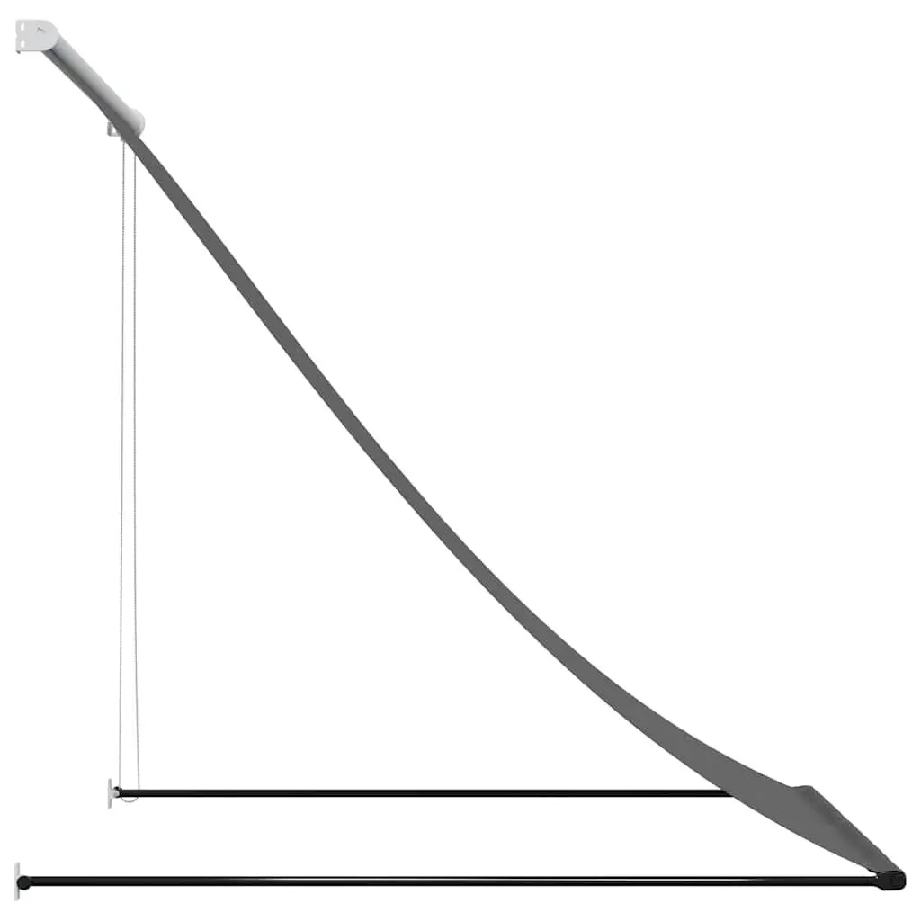 Retractable Awning Outdoor Shade Anthracite 150x150cm Wall Mounted Steel Fabric for Patios Balconies and Commercial Spaces