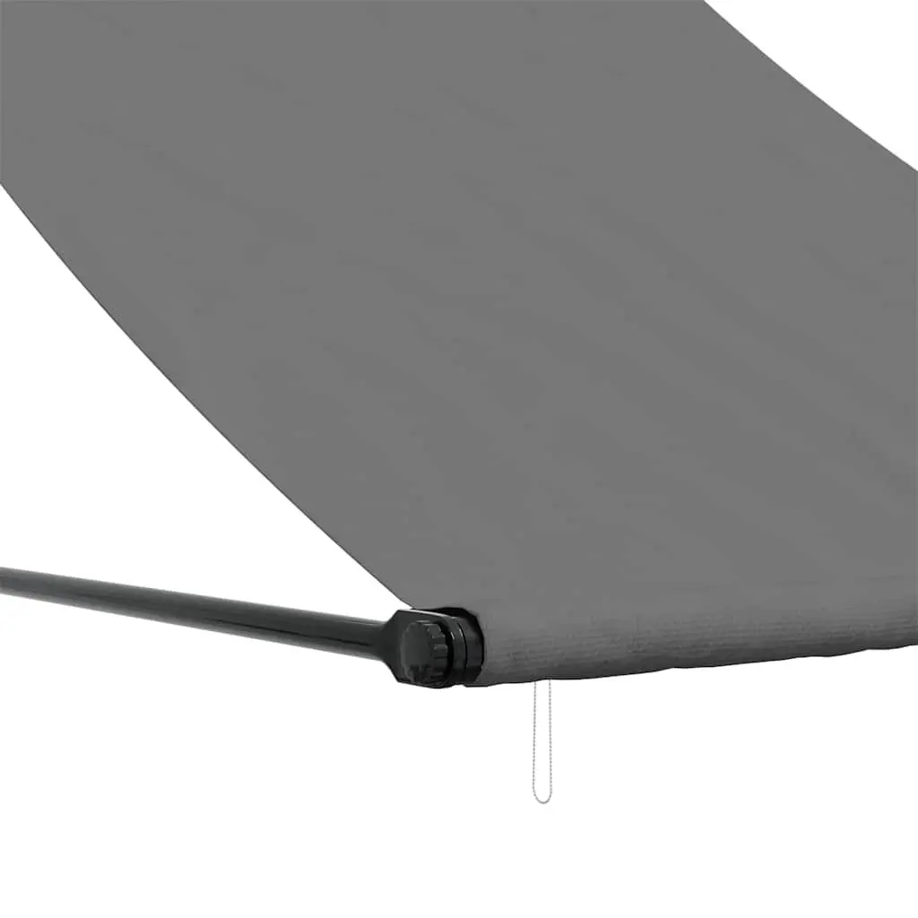 Retractable Awning Outdoor Shade Anthracite 150x150cm Wall Mounted Steel Fabric for Patios Balconies and Commercial Spaces
