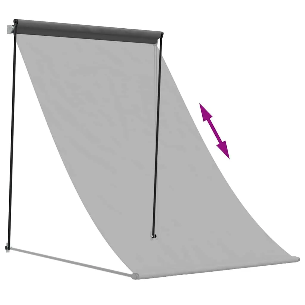 Retractable Awning Outdoor Shade Anthracite 150x150cm Wall Mounted Steel Fabric for Patios Balconies and Commercial Spaces