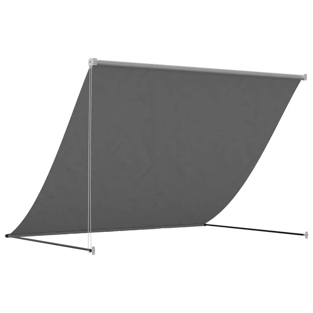 Retractable Awning Outdoor Shade Anthracite Steel Frame 200x150cm for Patio Balcony and Garden