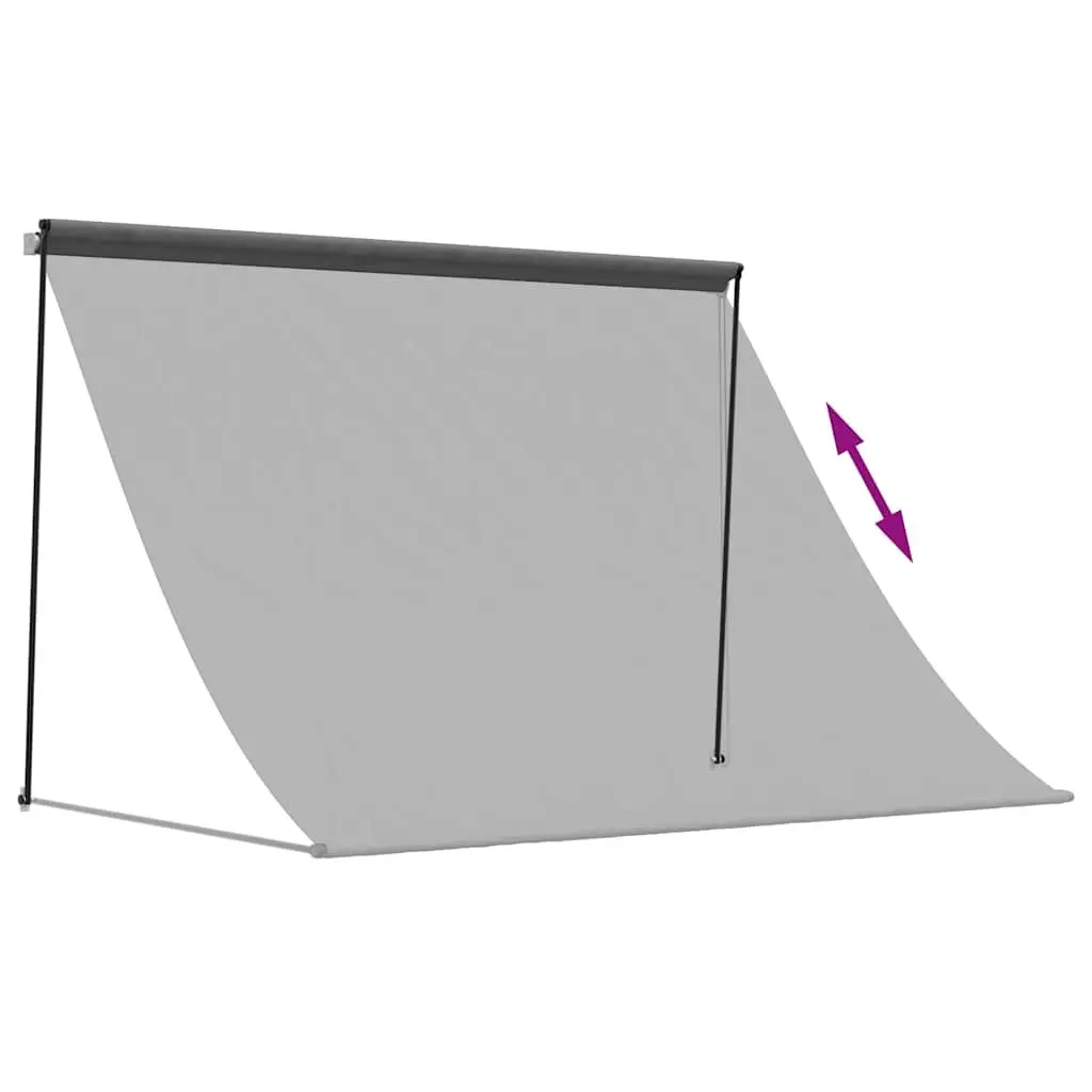 Retractable Awning Outdoor Shade Anthracite Steel Frame 200x150cm for Patio Balcony and Garden