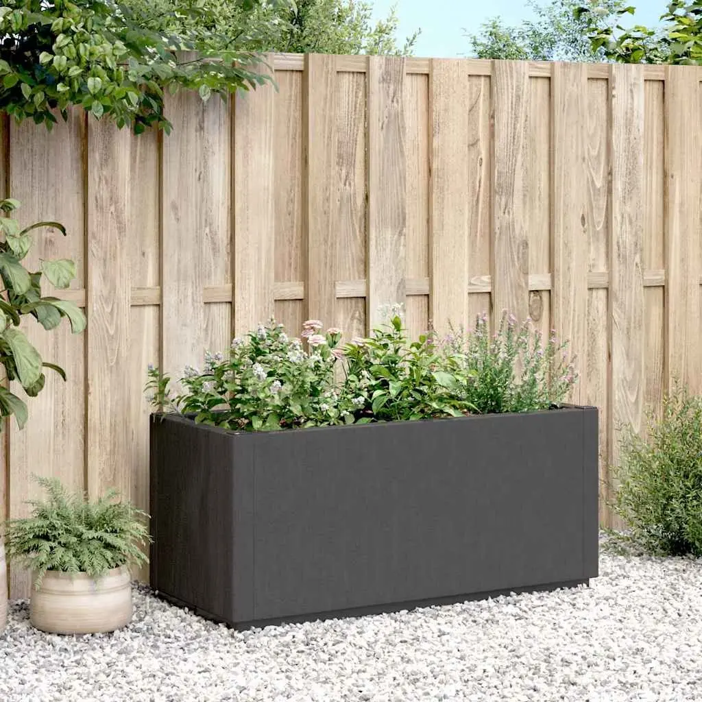 Outdoor Planter Box Dark Grey Polypropylene Lightweight for Climbing Plants Garden Patio Terrace