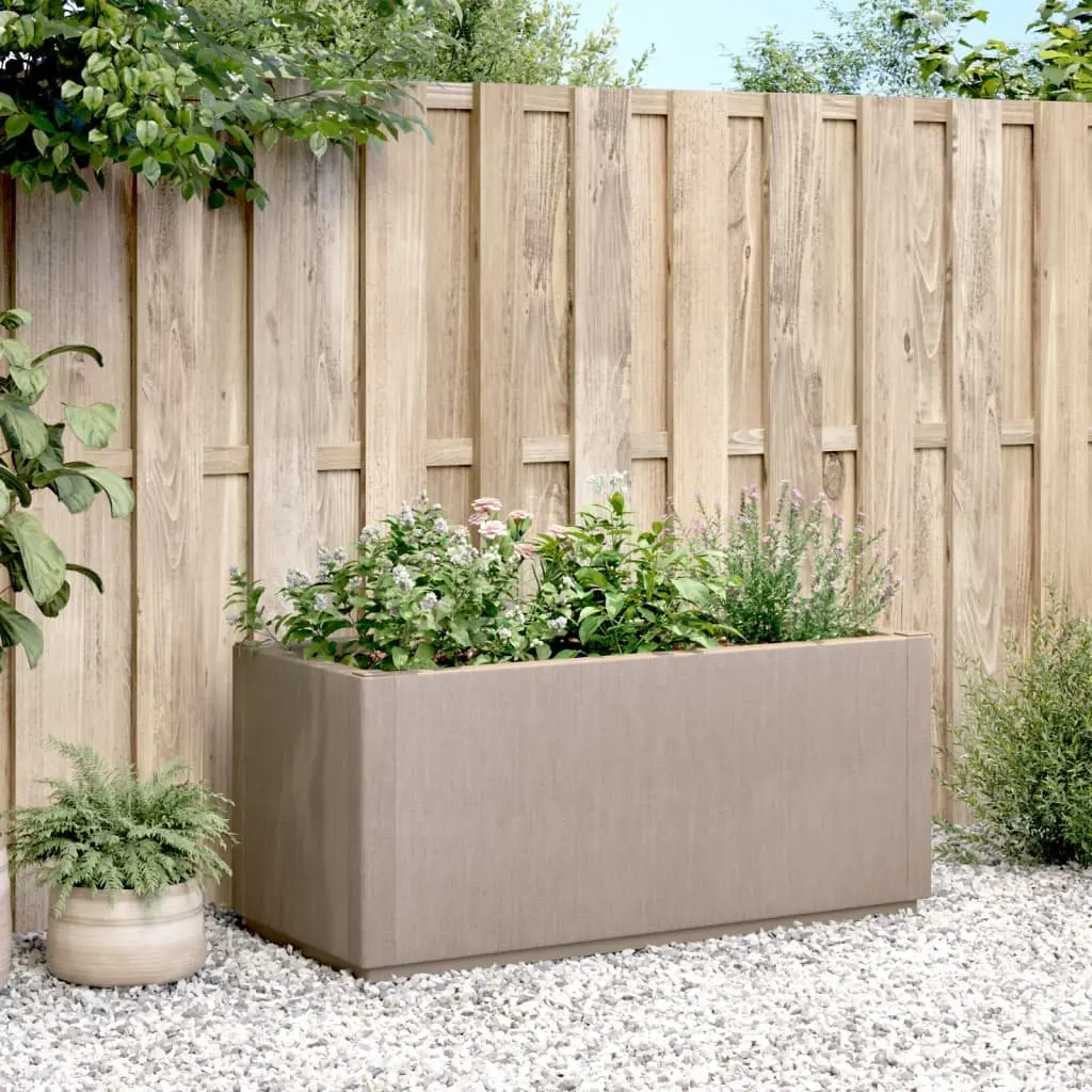 Garden Flower Box Planter Polypropylene Light Brown Outdoor Patio Terrace