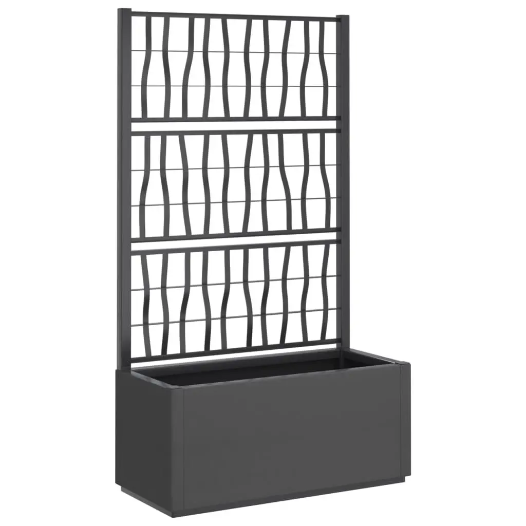 Garden Planter with Trellis Grey 80x36x140cm Climbing Plants Outdoor Patio