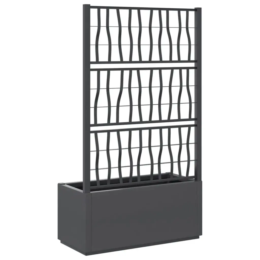 Garden Planter with Trellis Grey 80x36x140cm Climbing Plants Outdoor Patio
