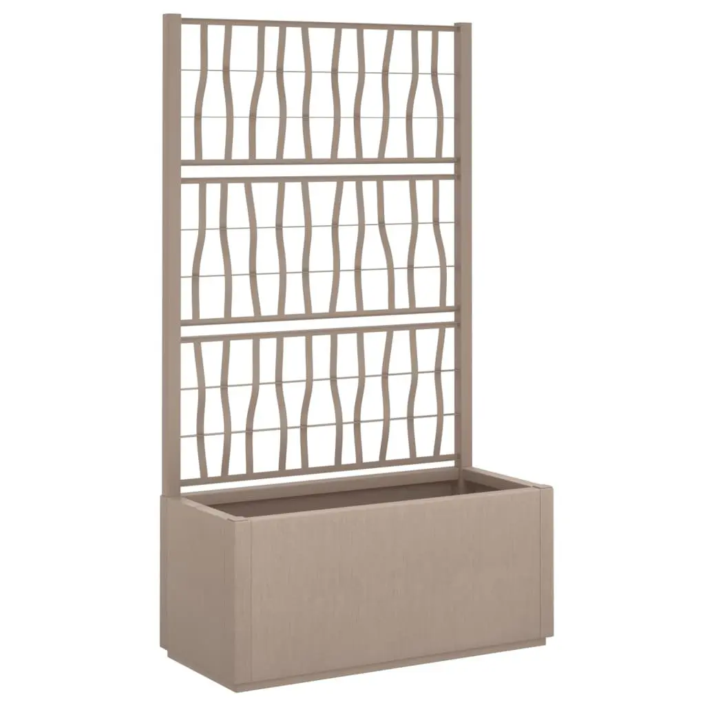 Garden Planter with Trellis Brown Outdoor Climbing Plant Support Flower Pot