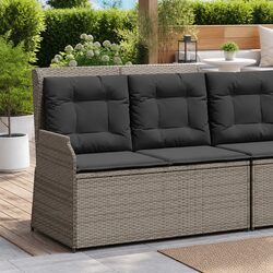 Reclining Garden Bench Outdoor Seating with Padded Cushions Adjustable Backrest