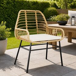 Two Comfortable Garden Chairs with Cushions for Patio Use