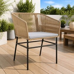 Practical Outdoor Seating with 2 Brown Garden Chairs