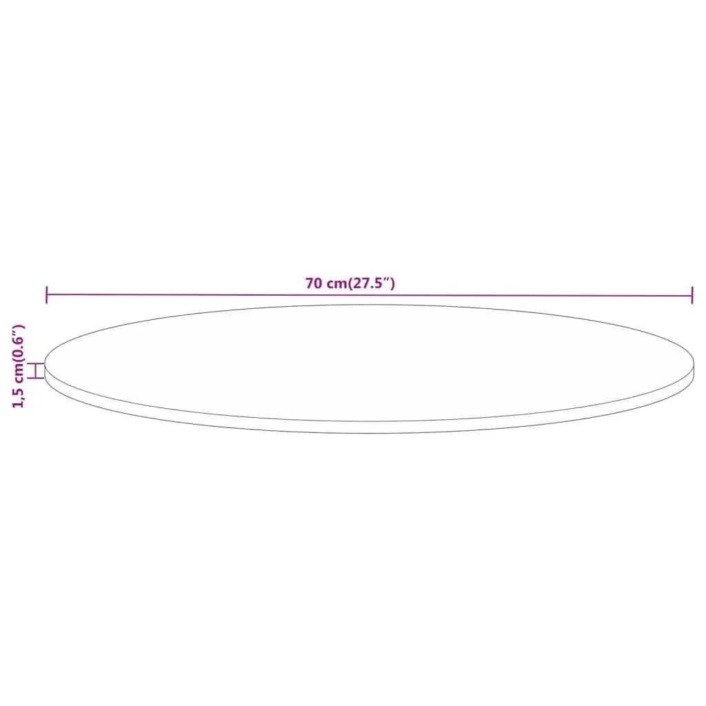 Round Mango Wood Table Top for Home Use Ø 70cm