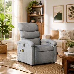 Practical Grey Fabric Massage Recliner Chair for Your Home