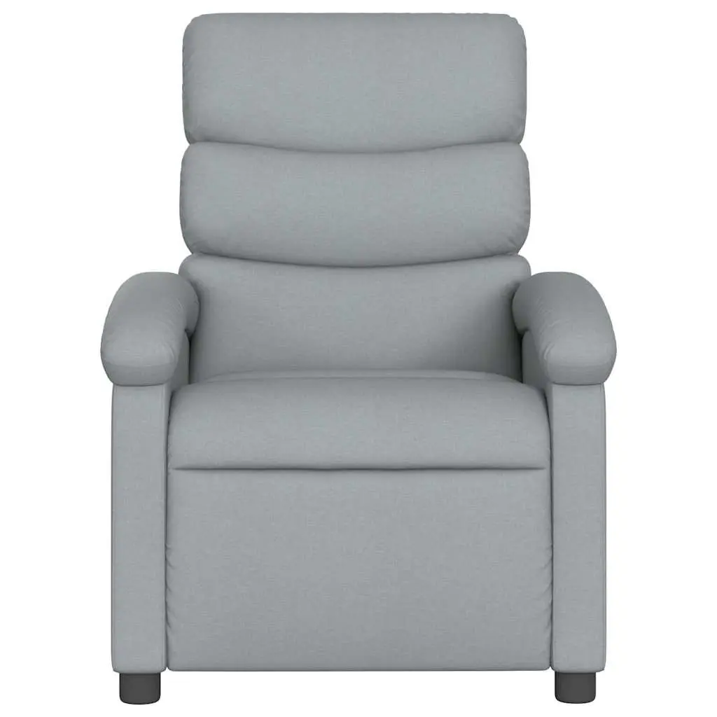 Grey Fabric Manual Recliner Massage Chair with 6 Vibration Points Adjustable Backrest and Thickly Padded Seating for Comfort