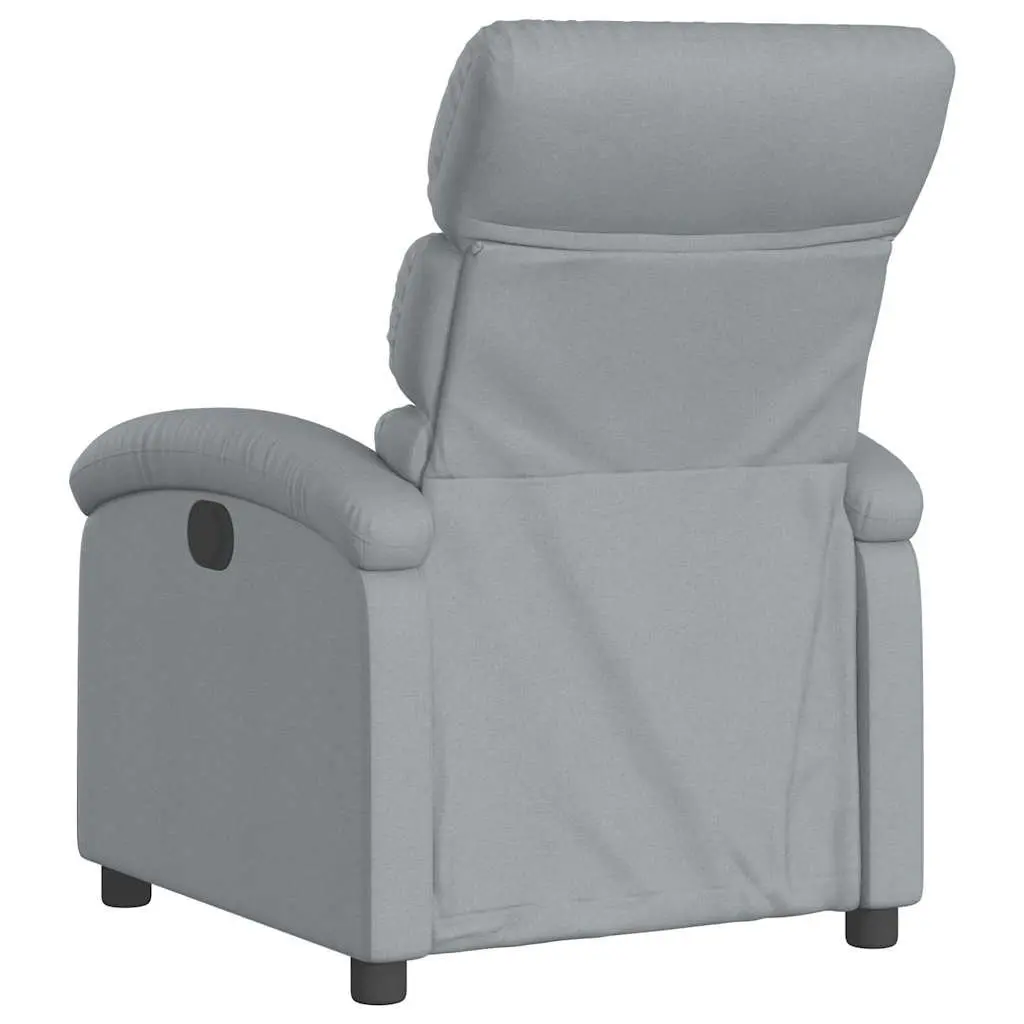 Grey Fabric Manual Recliner Massage Chair with 6 Vibration Points Adjustable Backrest and Thickly Padded Seating for Comfort