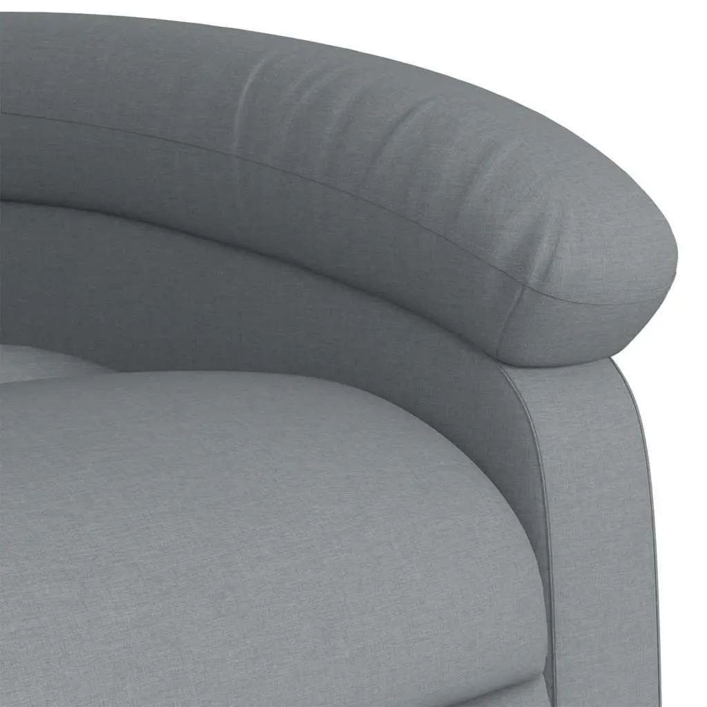 Recliner Chair Manual Light Grey Fabric with 6 Vibration Massage Points and Adjustable Backrest