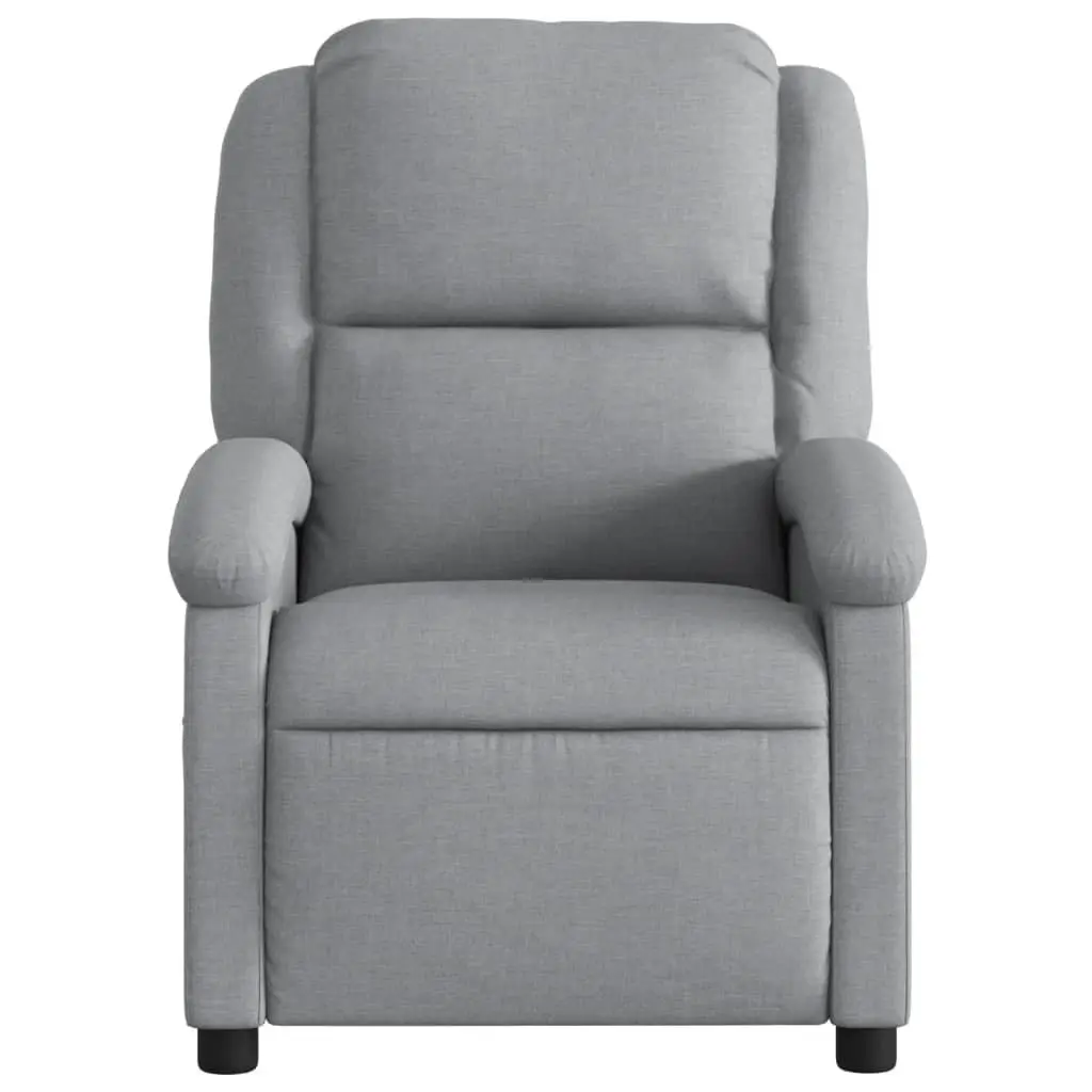 Recliner Chair Manual Reclining Fabric Light Grey Adjustable Seat