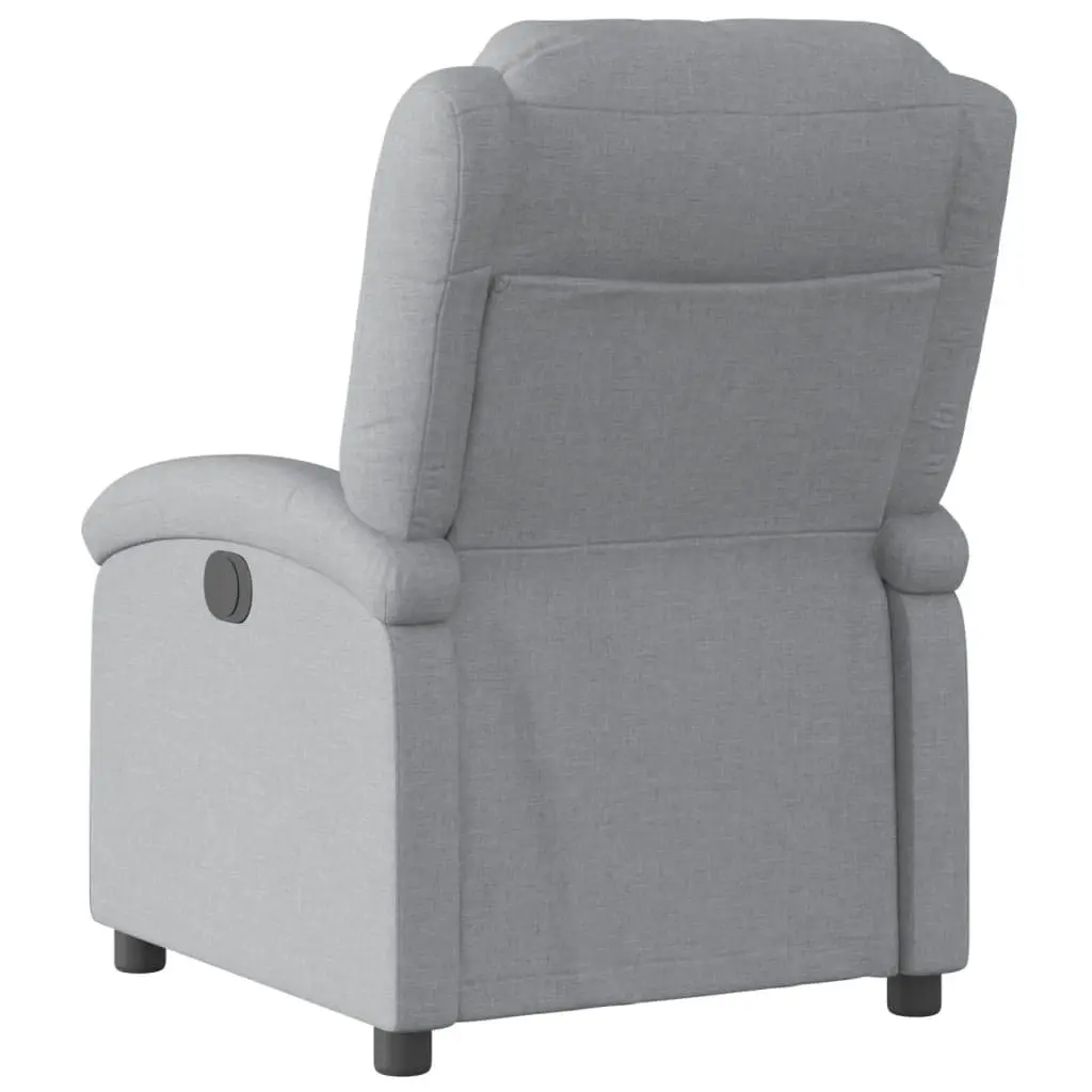 Recliner Chair Manual Reclining Fabric Light Grey Adjustable Seat