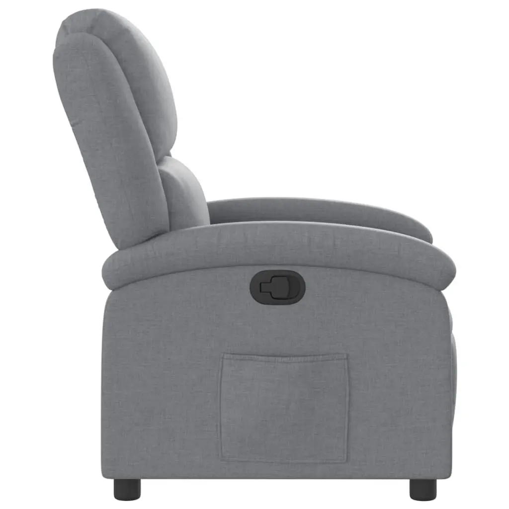 Recliner Chair Manual Reclining Fabric Light Grey Adjustable Seat