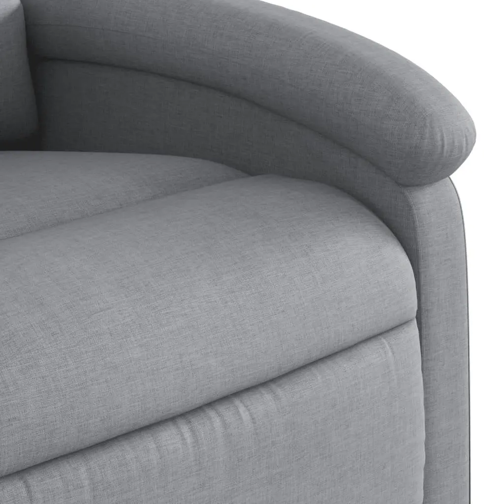 Recliner Chair Manual Reclining Fabric Light Grey Adjustable Seat