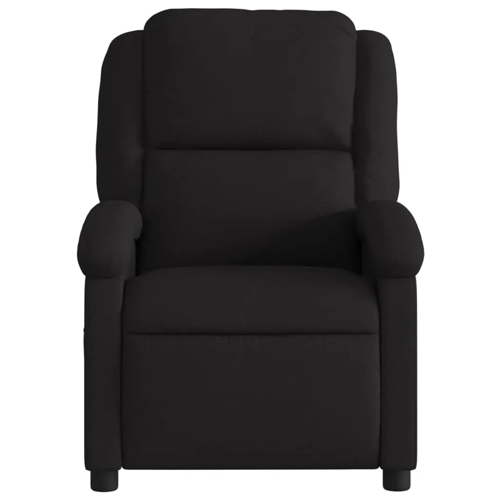 Recliner Chair Manual Reclining Black Fabric Lounge Seat Home Furniture