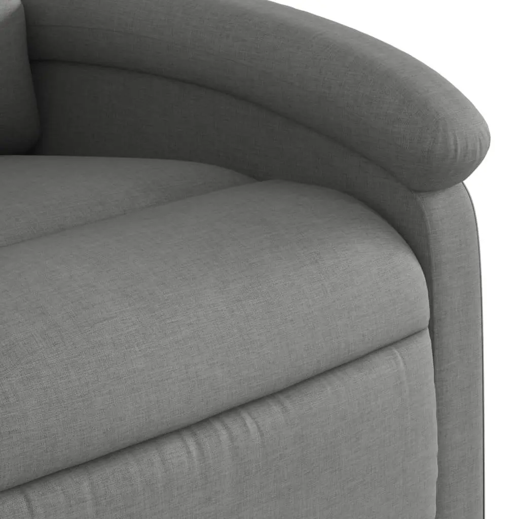 Recliner Chair Fabric Grey Manual Massage 6 Vibration Points Adjustable Backrest