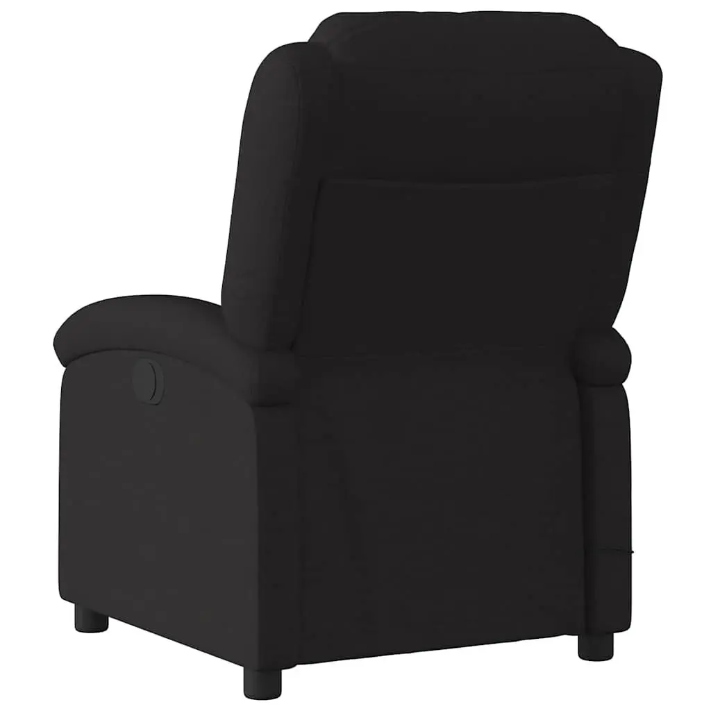 Massage Recliner Chair Black Fabric Manual Recline 6 Point Vibration Armchair