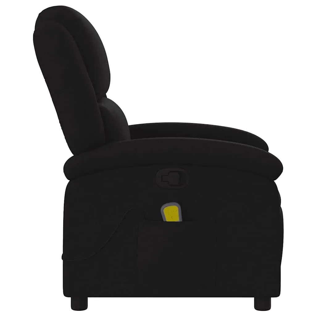 Massage Recliner Chair Black Fabric Manual Recline 6 Point Vibration Armchair