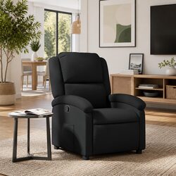 Versatile Black Manual Recliner Armchair for Any Room