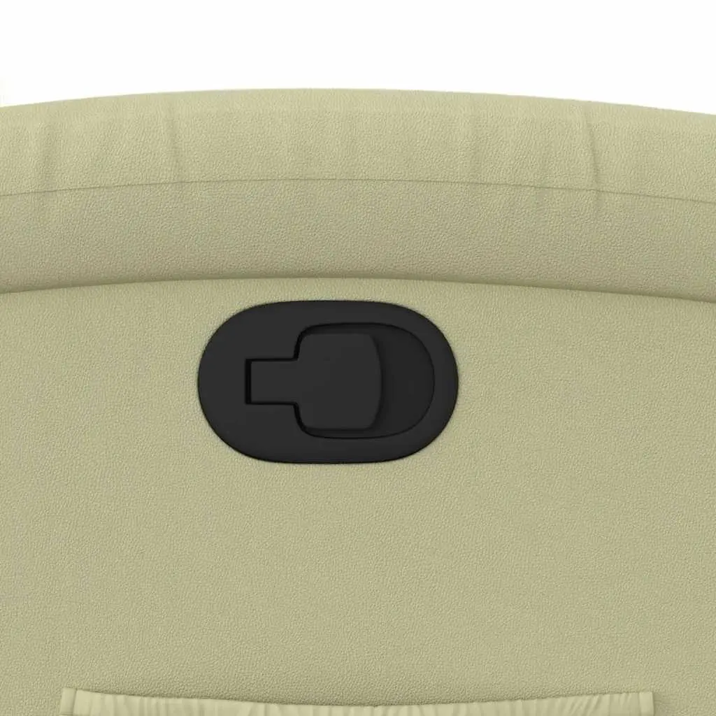 Recliner Armchair Real Leather Manual Cream Adjustable Footrest and Backrest