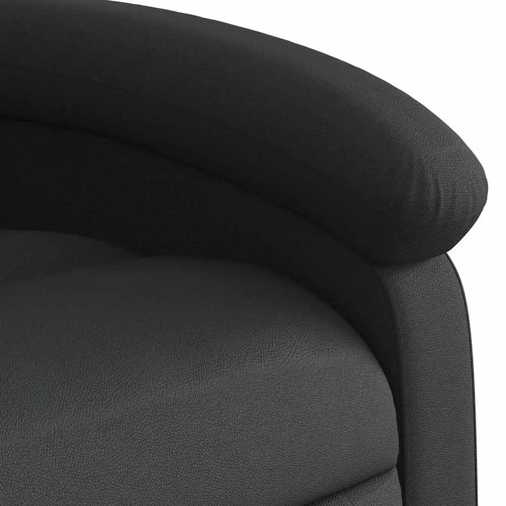 Massage Recliner Chair Manual Recline Real Leather 135 Degree Black