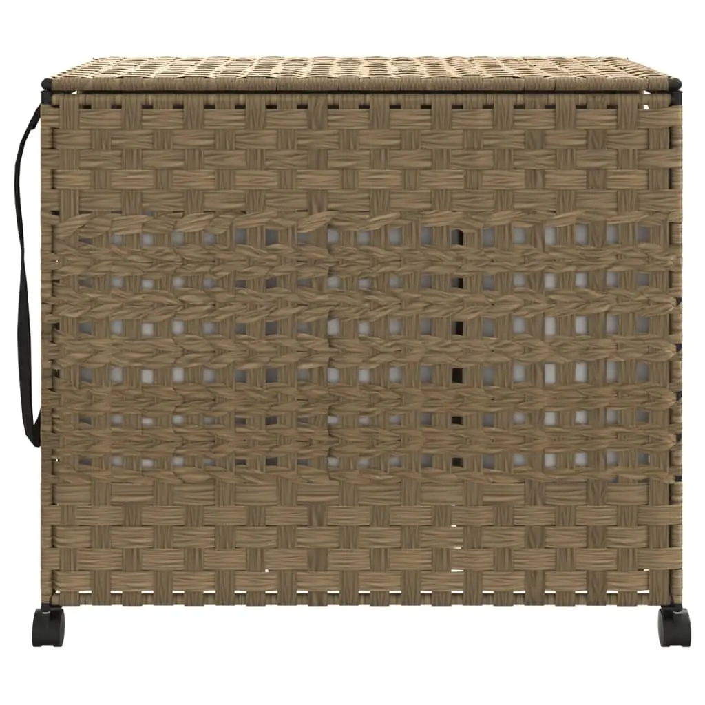 Rattan Laundry Basket with Wheels for Easy Use 66x35x60cm