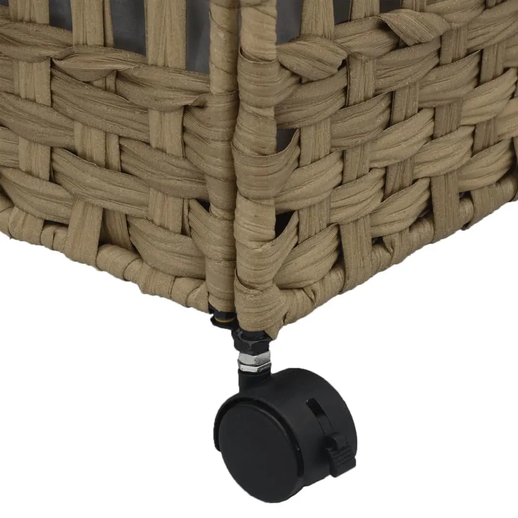 Rattan Laundry Basket with Wheels for Easy Use 66x35x60cm