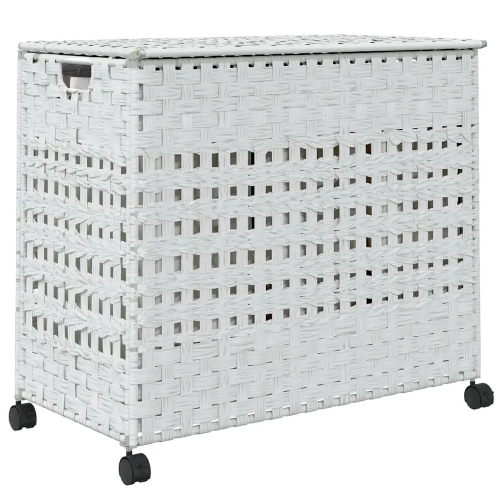 Rattan Laundry Basket with Wheels for Home Use