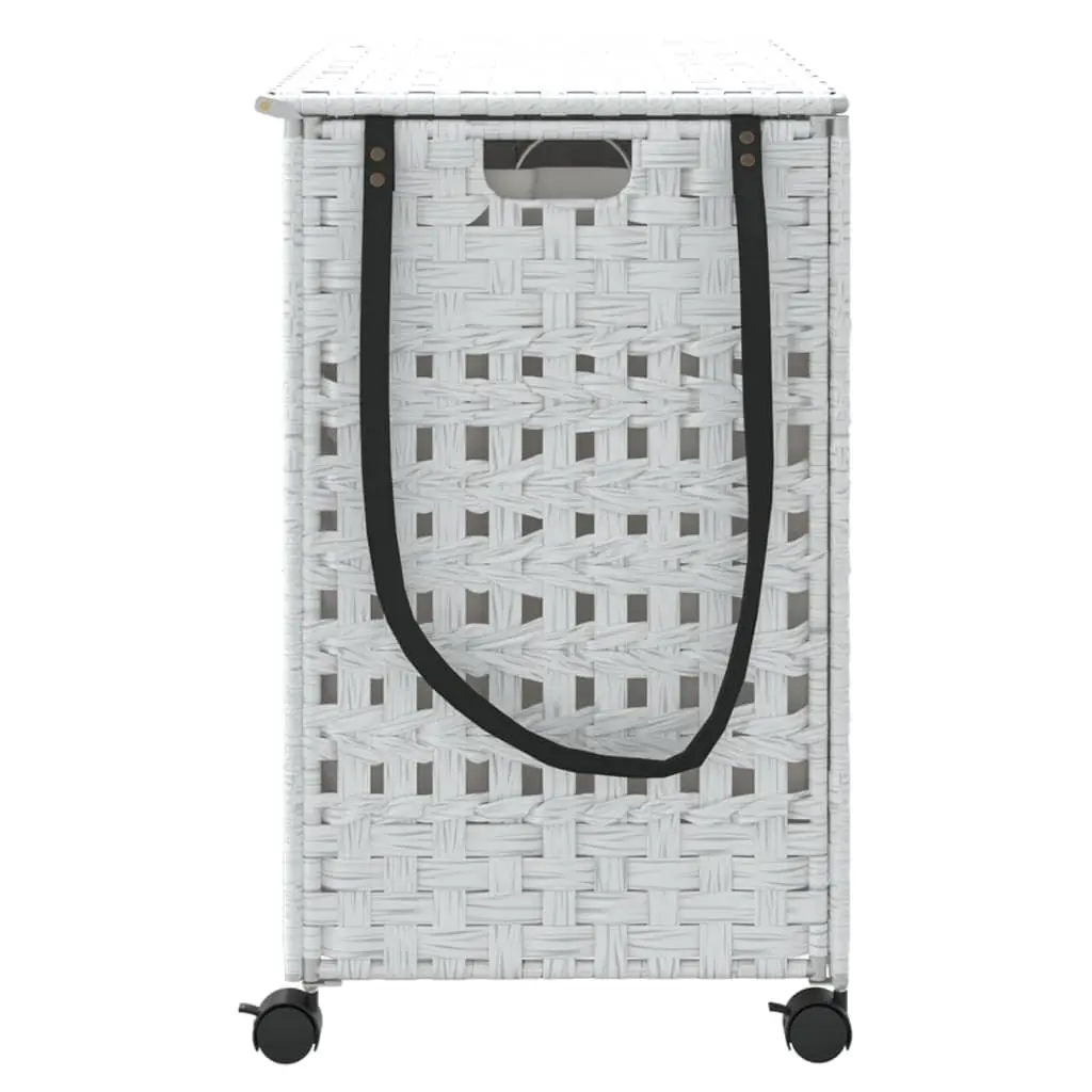 Rattan Laundry Basket with Wheels for Home Use