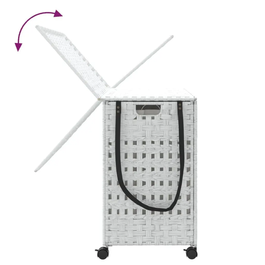 Rattan Laundry Basket with Wheels for Home Use