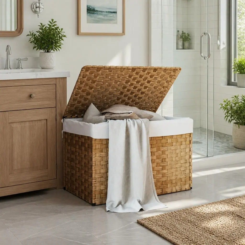 Laundry Basket with Lid for Home Use