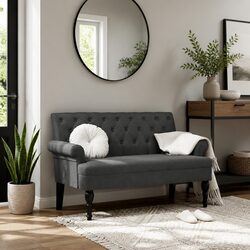 Versatile Grey Fabric Bench for Living Areas and Offices