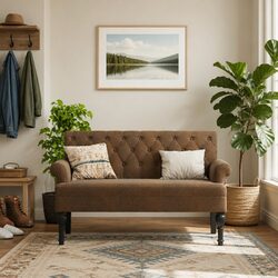 Bench with Backrest for Living Spaces