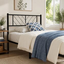 Functional 90cm Black Metal Headboard for Home Use