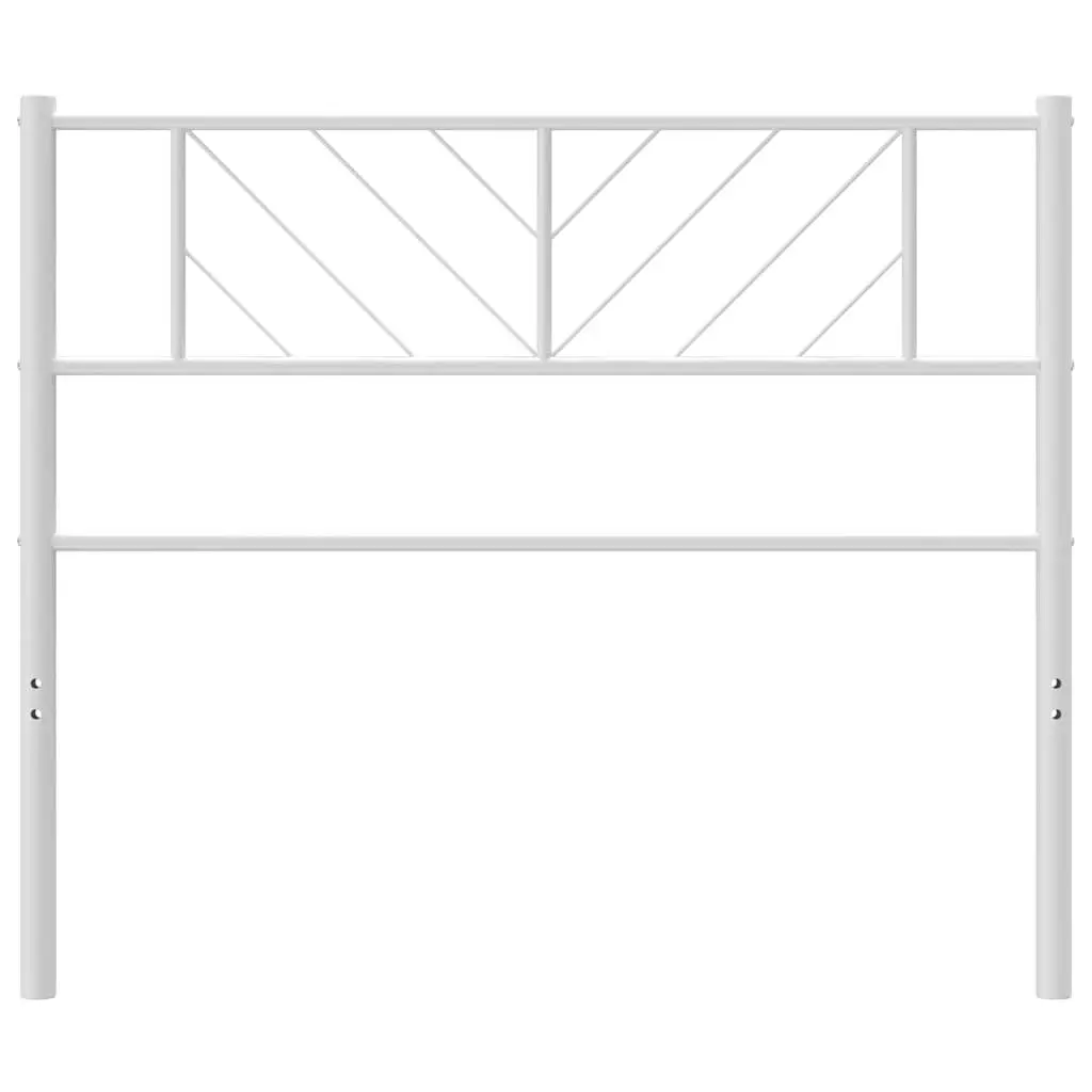 Metal Headboard Powder-Coated Steel White 107cm Bedroom Furniture with Sturdy Legs