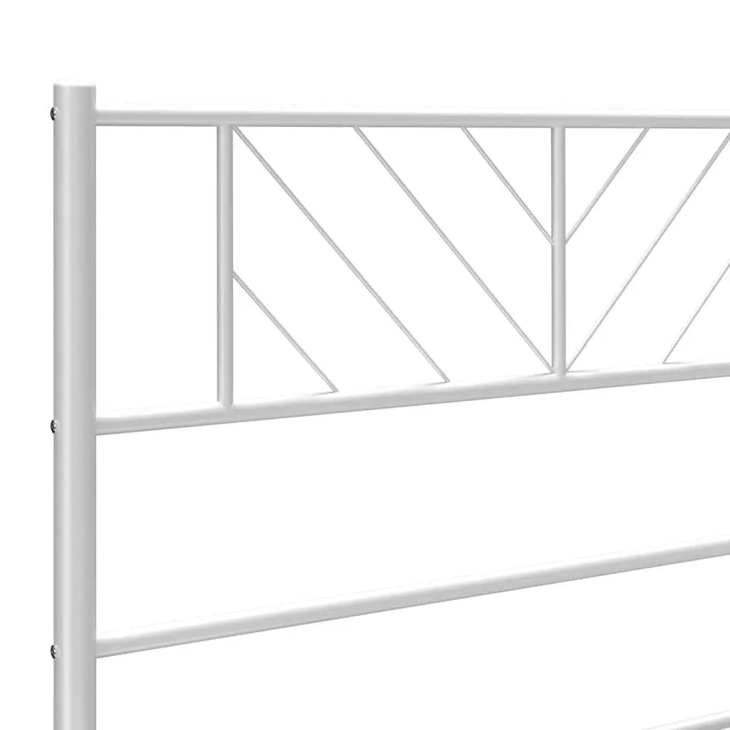 Metal Headboard Powder-Coated Steel White 107cm Bedroom Furniture with Sturdy Legs