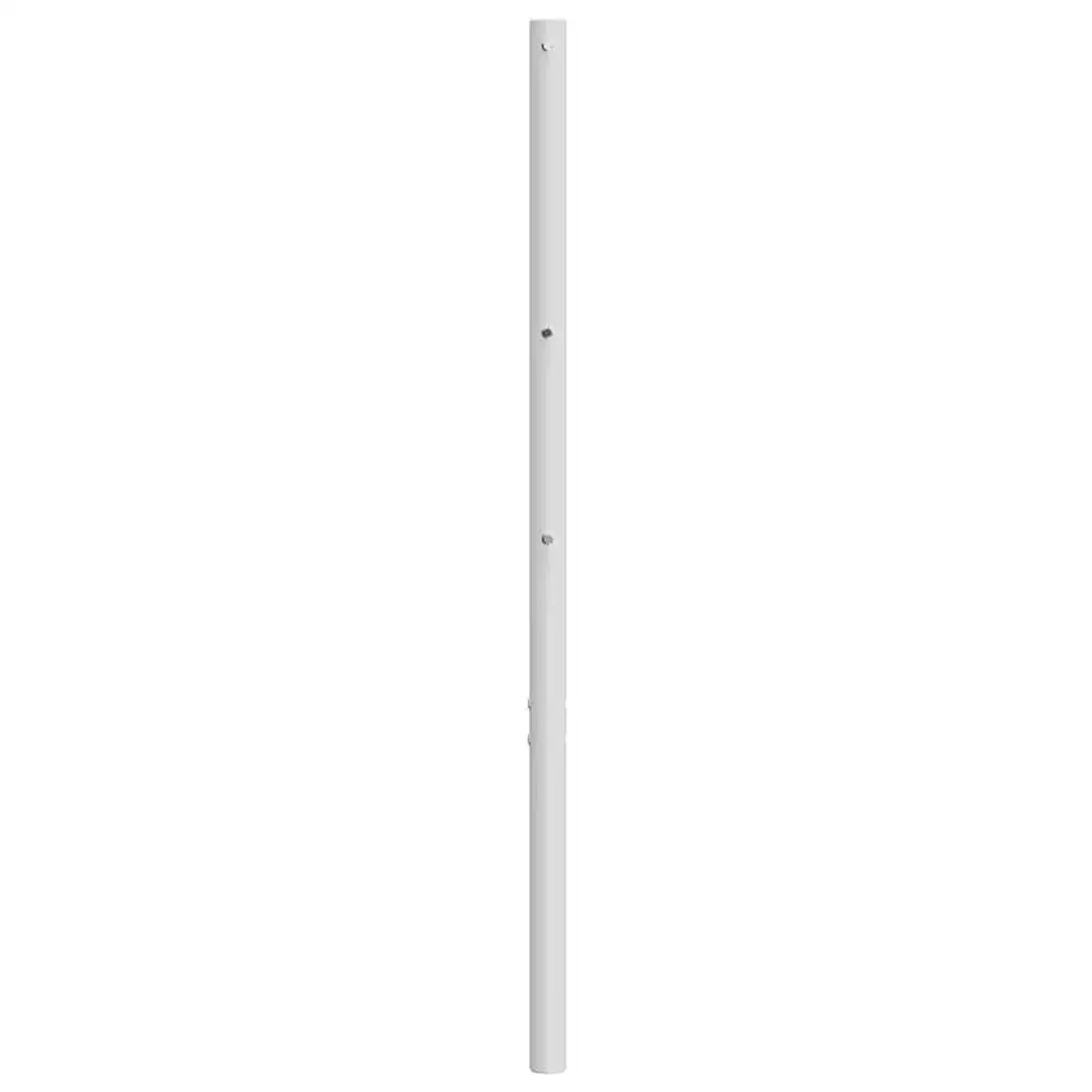 Metal Headboard 135cm White Powder-Coated Steel Construction for Bed Frame