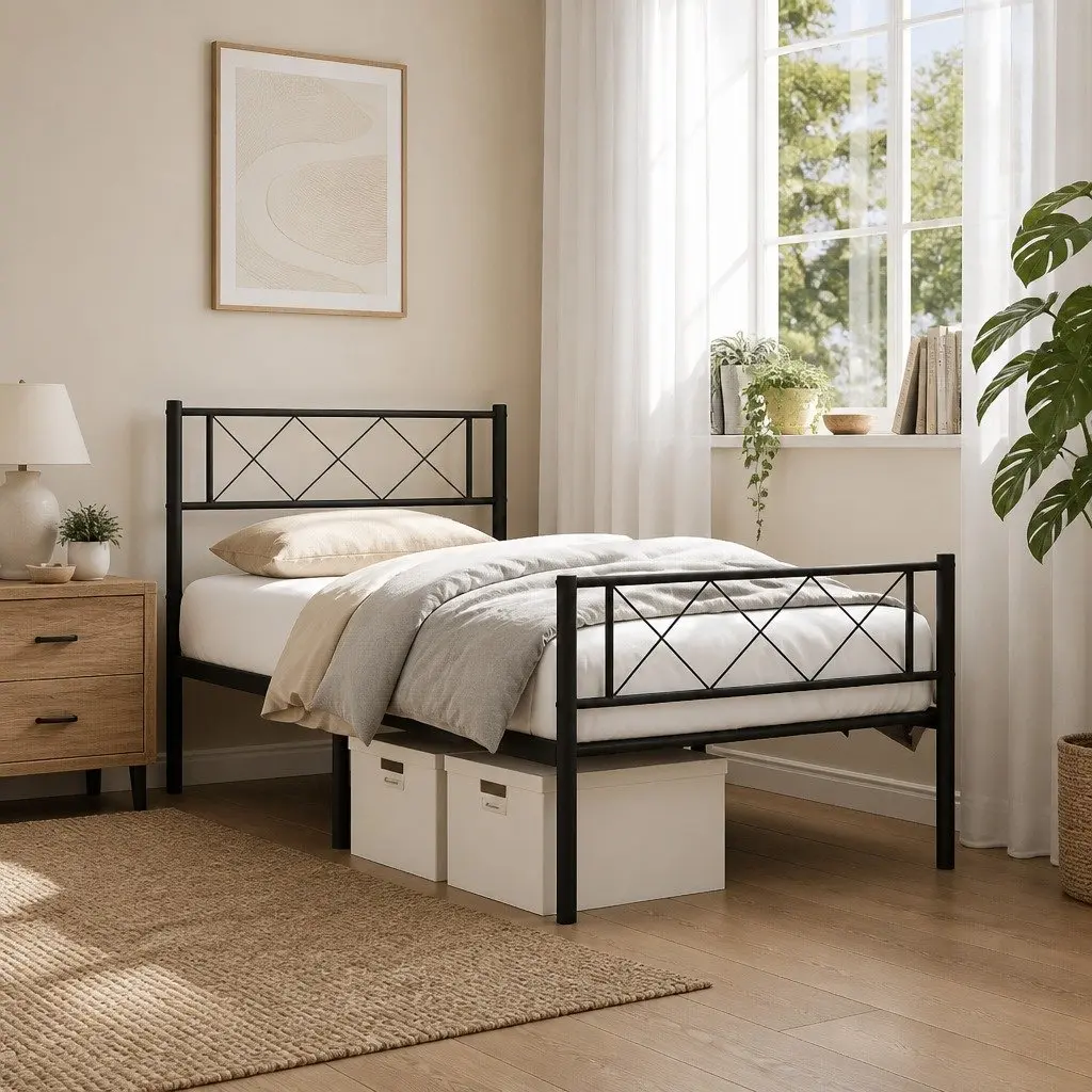 Black Metal Bed Frame for Real-Life Use