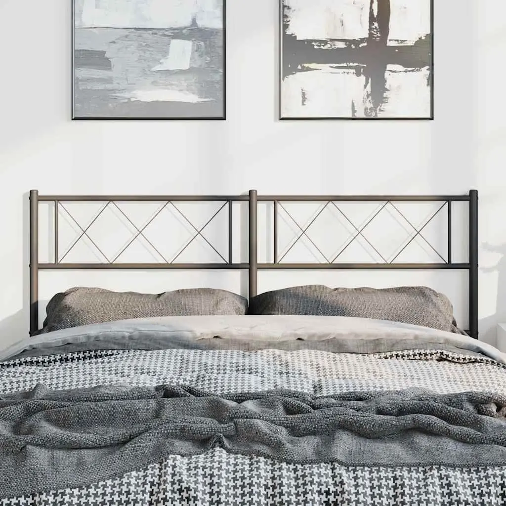 Metal Headboard Black 135cm Bed Frame Header Powder Coated Steel Bedroom