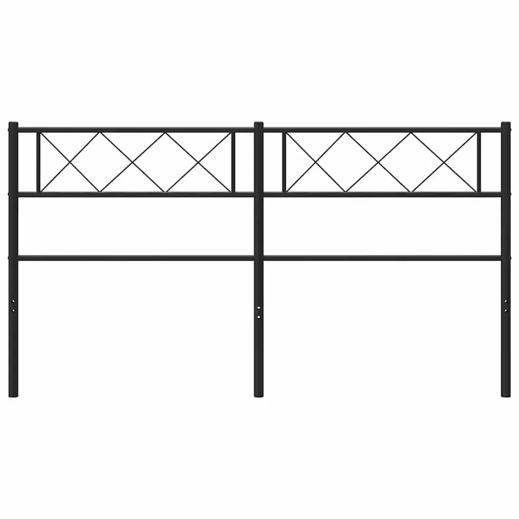 Metal Headboard Black 135cm Bed Frame Header Powder Coated Steel Bedroom