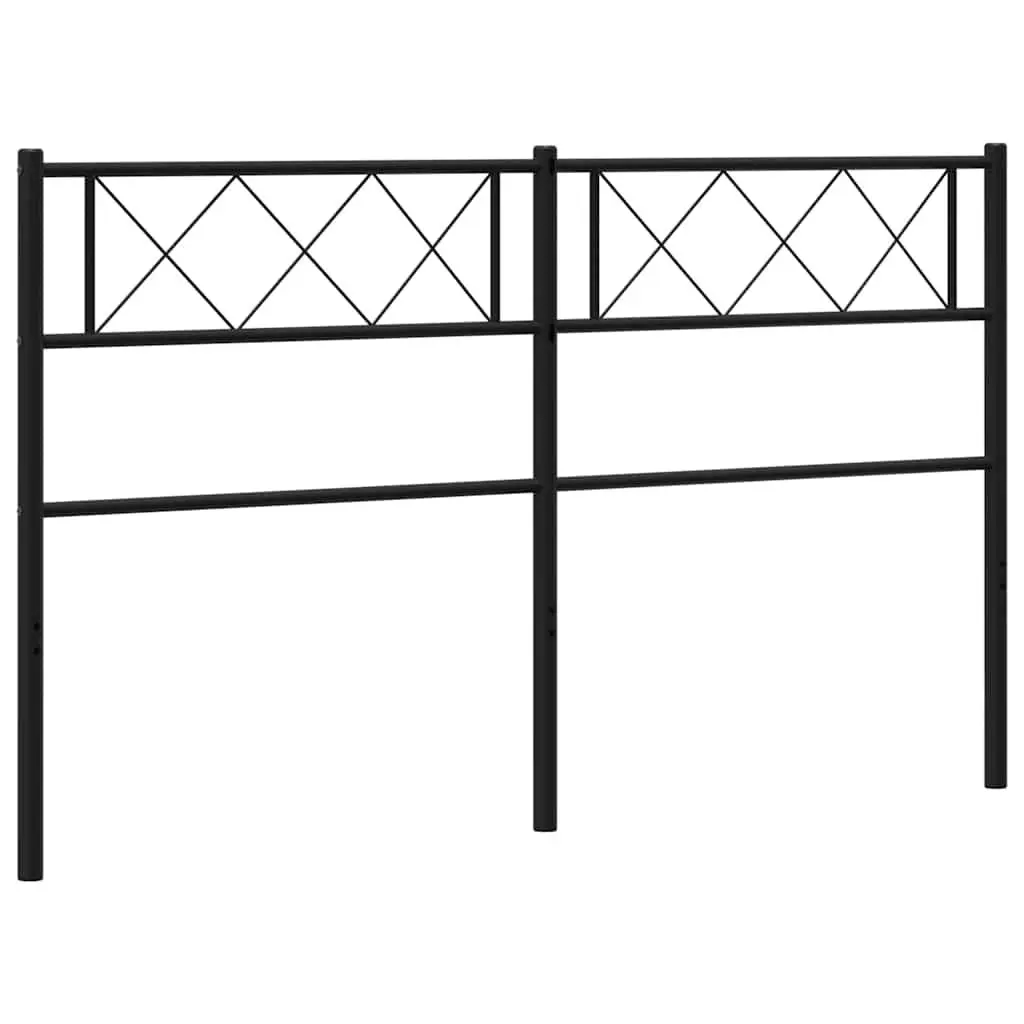 Black Metal Bed Headboard 150cm Powder-Coated Steel Bedroom Furniture