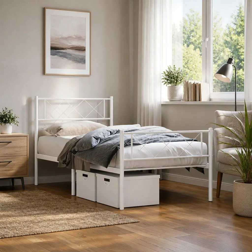 Metal Bed Frame King Single 107x203 cm