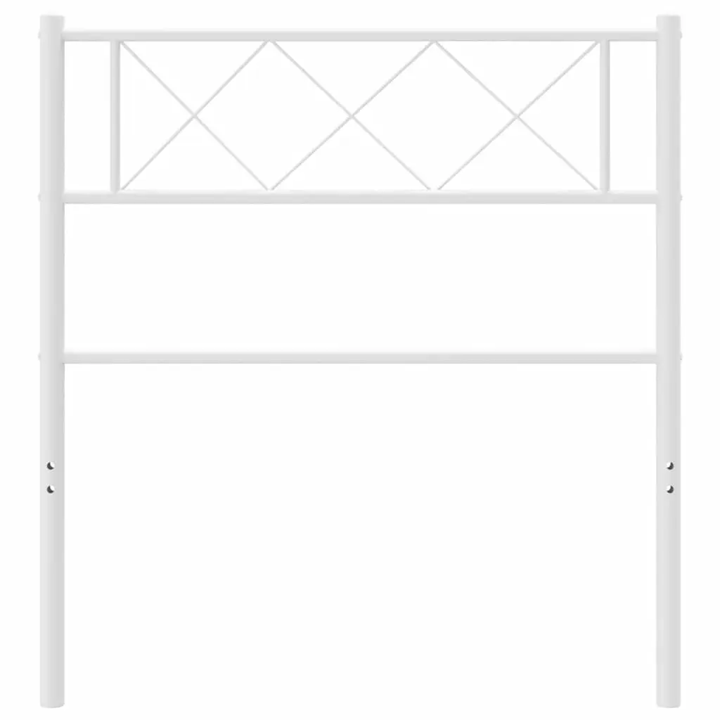 White Metal Headboard 90cm Sturdy Powder-Coated Steel Bedroom Furniture