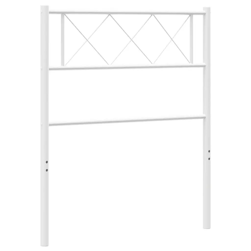 Metal Headboard White 107 cm Bedroom Bed Frame Header Sturdy Steel Support