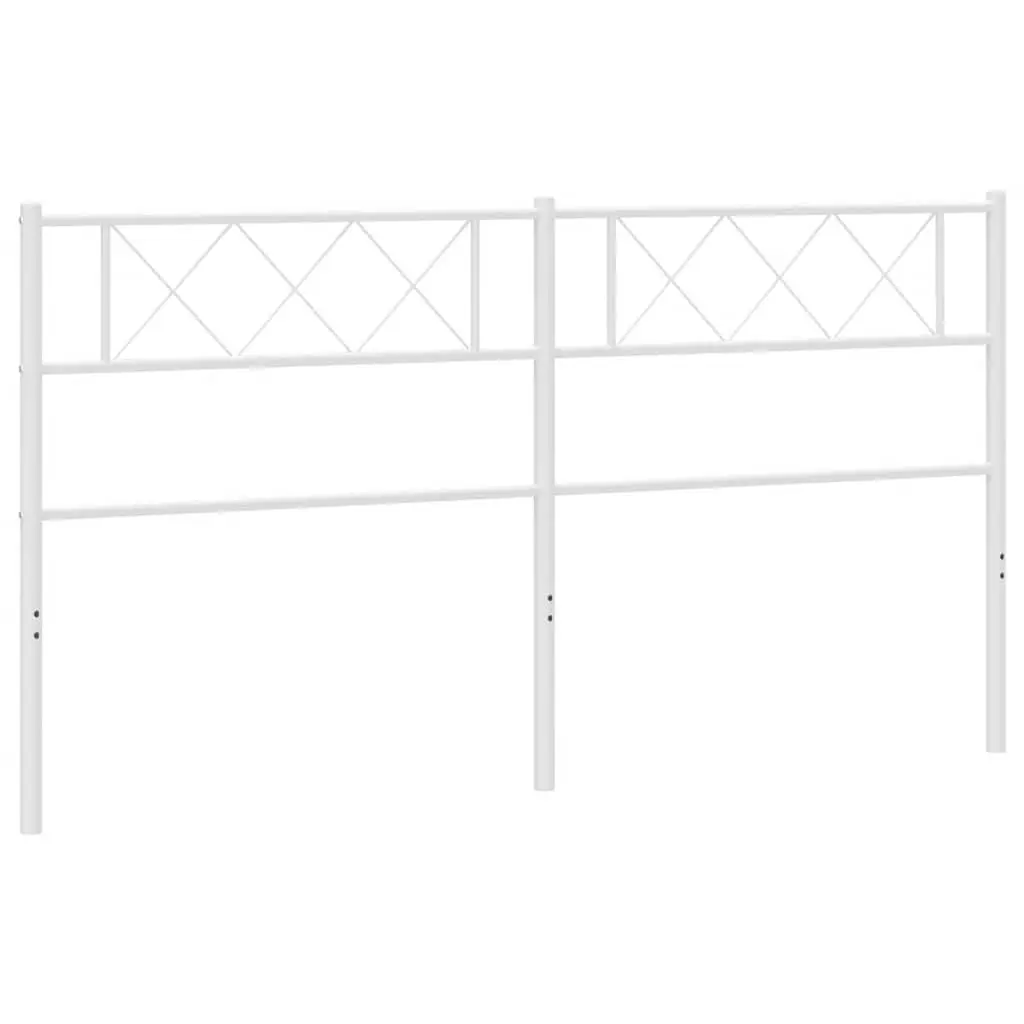 Metal Headboard Powder-Coated Steel 180cm White Bedroom Support Frame